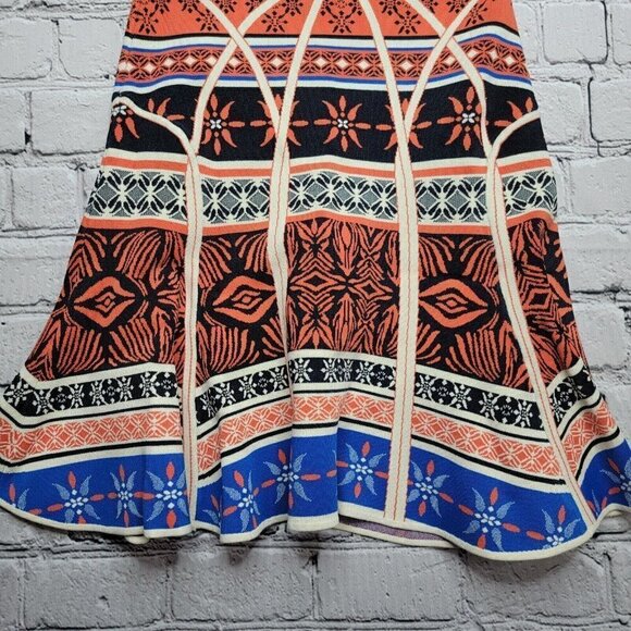 Diane Von Furstenberg Samara Desert Bands Printed Skirt Size Petite - Picture 3 of 15